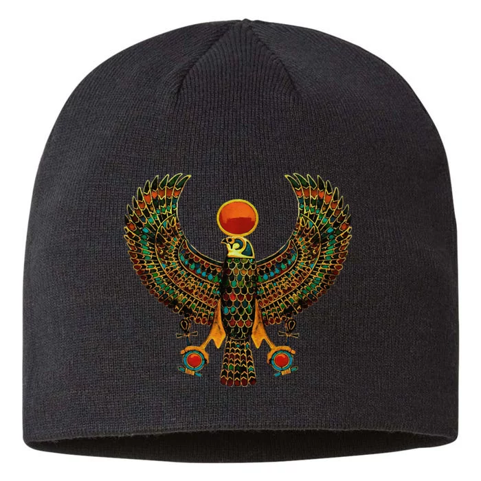 Horus Ancient Egyptian Falcon Hieroglyph 8 1/2in Sustainable Knit Beanie