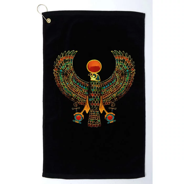 Horus Ancient Egyptian Falcon Hieroglyph Platinum Collection Golf Towel