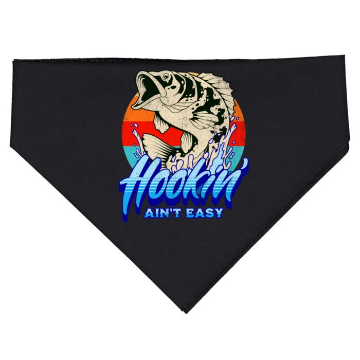 Hookin Aint Easy Funny Fishing USA-Made Doggie Bandana