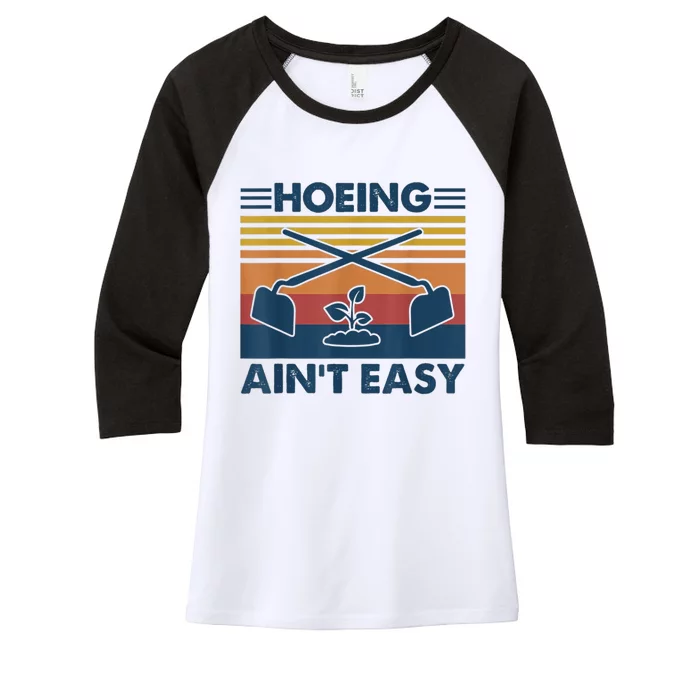 Hoeing Ain’t Easy Vintage Women's Tri-Blend 3/4-Sleeve Raglan Shirt