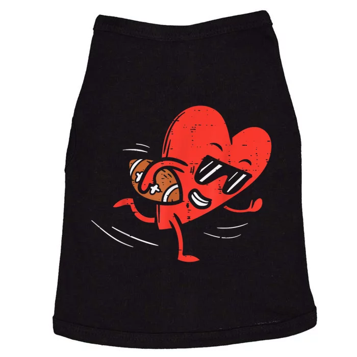 Heart American Football Valentines Day Sports Doggie Tank