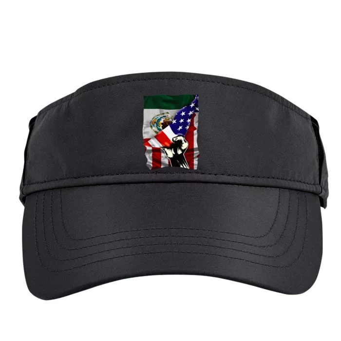 Half American Flag Mexican Roots Usa Flag Mexico Adult Drive Performance Visor