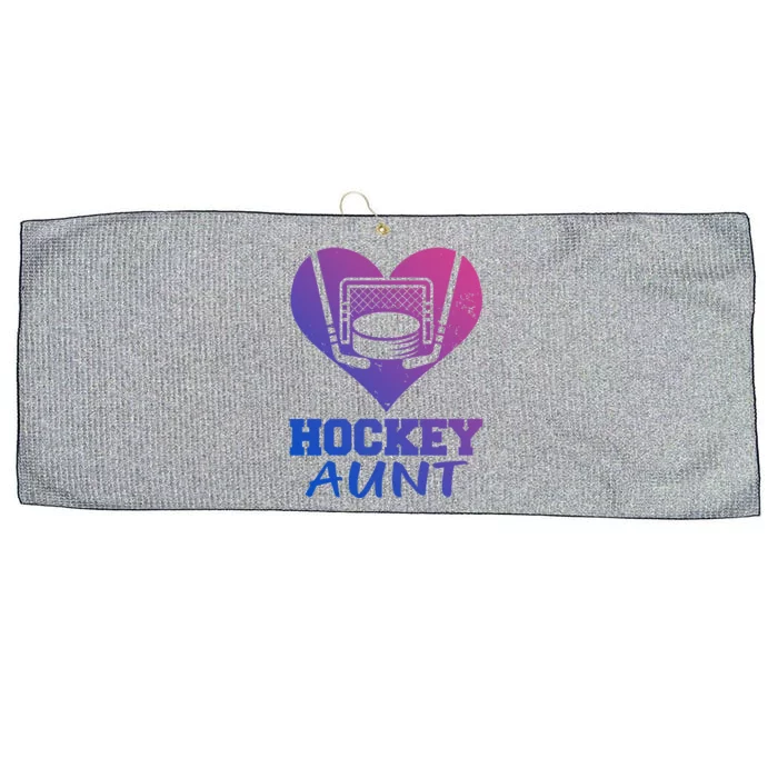 Hockey Aunt Funny Hockey Heart Gift Large Microfiber Waffle Golf Towel