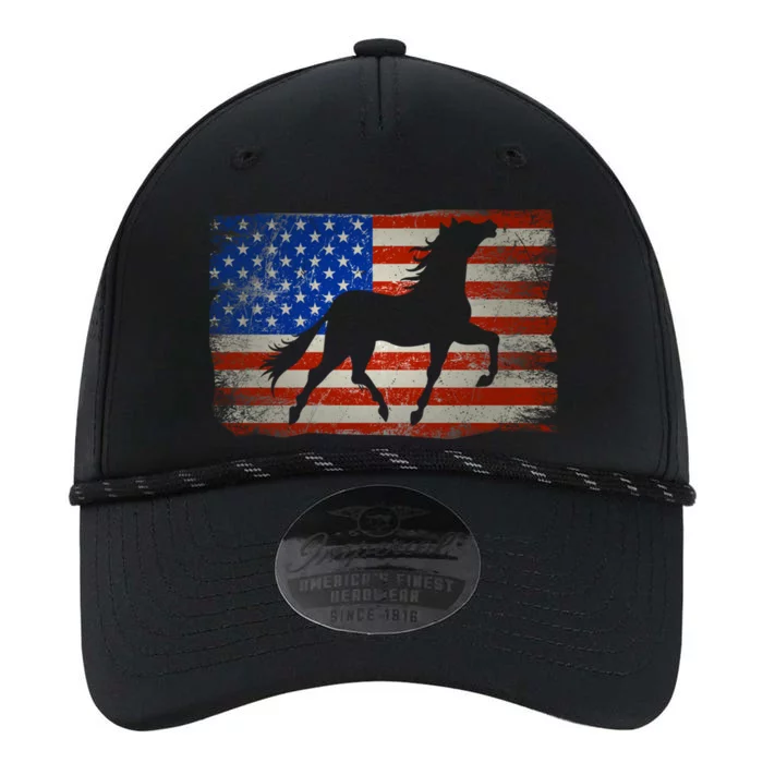 Horse American Flag Usa Patriotic Funny Gift Performance The Dyno Cap