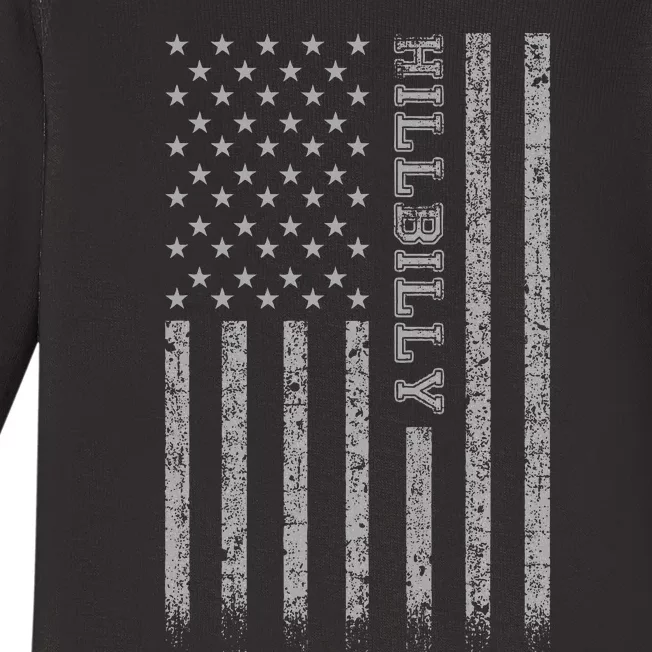 Hillbilly American Flag Baby Long Sleeve Bodysuit