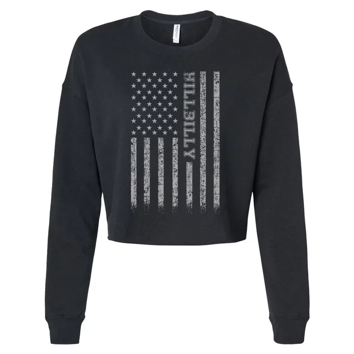 Hillbilly American Flag Cropped Pullover Crew