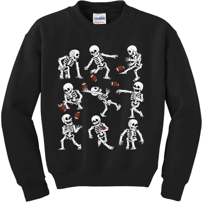 Halloween American Football Skeletons Funny Kids Kids Sweatshirt