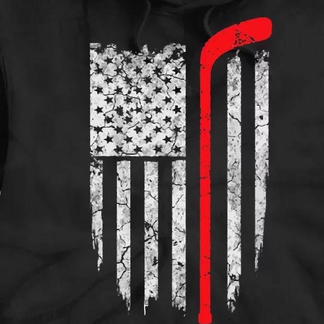 Hockey American Flag Hockey Tie Dye Hoodie