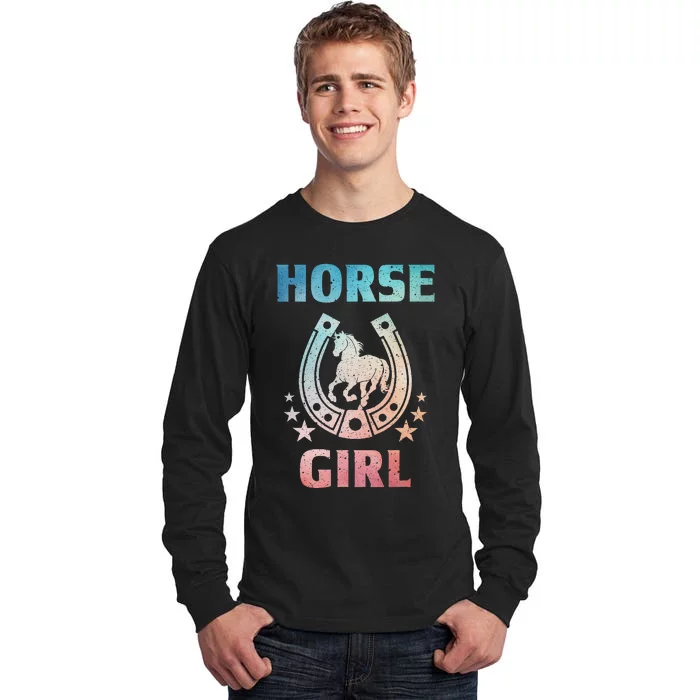 Horse Art For Women Horseback Riding Equestrian Tall Long Sleeve T-Shirt