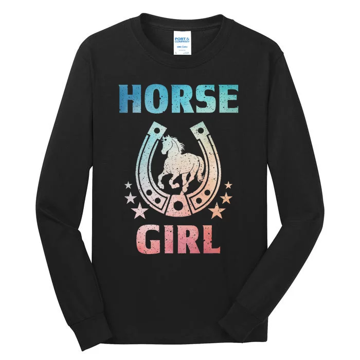 Horse Art For Women Horseback Riding Equestrian Tall Long Sleeve T-Shirt