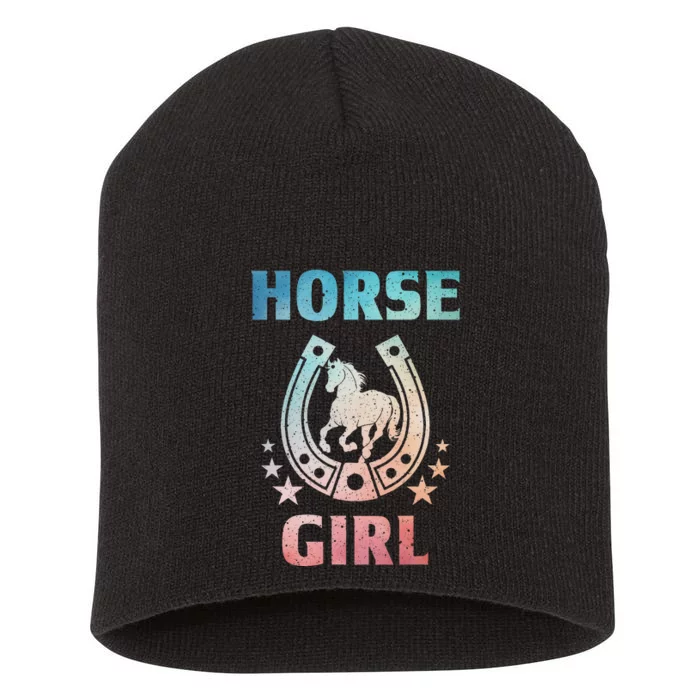 Horse Art For Women Horseback Riding Equestrian Short Acrylic Beanie