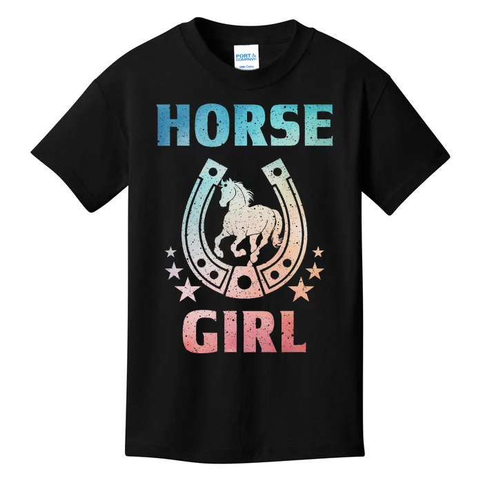 Horse Art For Women Horseback Riding Equestrian Kids T-Shirt