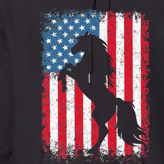 Horse American Flag Usa Premium Hoodie