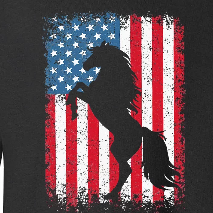 Horse American Flag Usa Toddler Sweatshirt