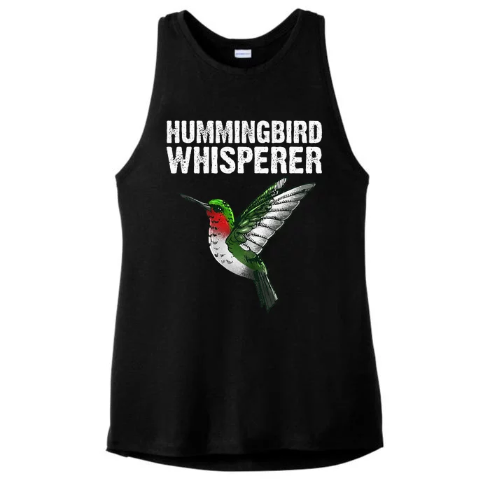 Hummingbird Art For Women Bird Watcher Ladies Tri-Blend Wicking Tank