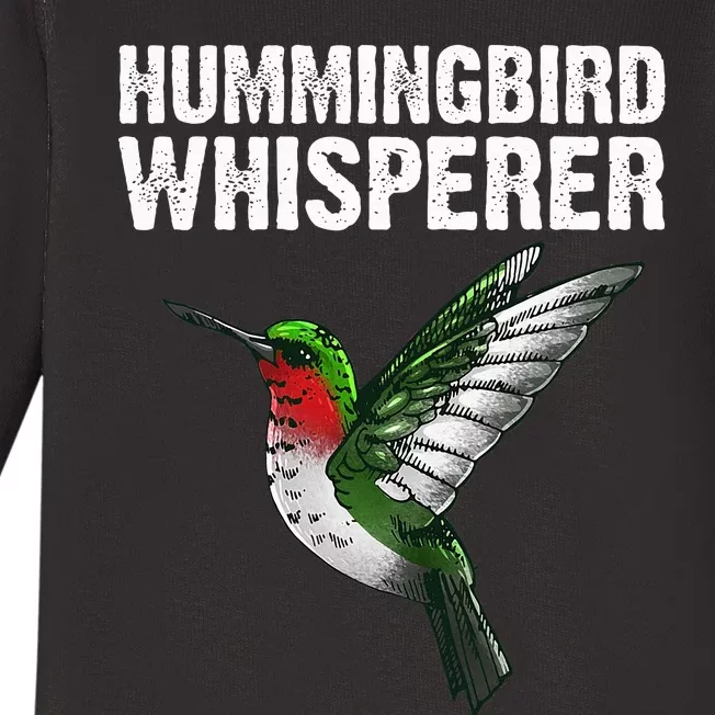 Hummingbird Art For Women Bird Watcher Baby Long Sleeve Bodysuit