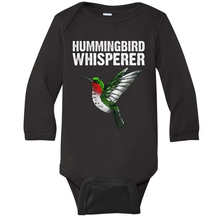 Hummingbird Art For Women Bird Watcher Baby Long Sleeve Bodysuit