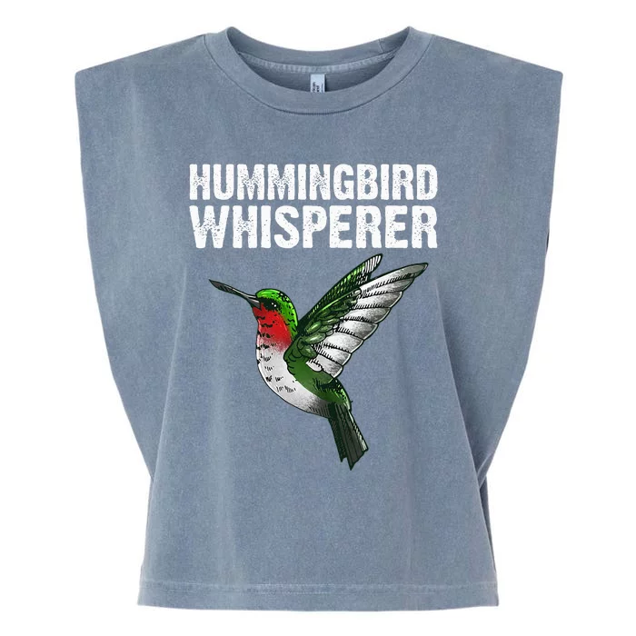 Hummingbird Art For Women Bird Watcher Garment-Dyed Women's Muscle Tee