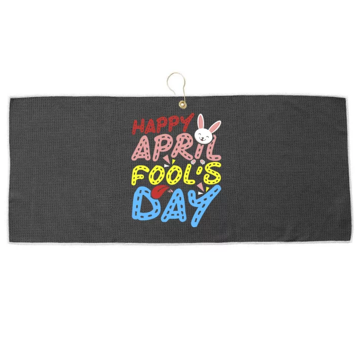 Happy April Fool's Day Funny Large Microfiber Waffle Golf Towel