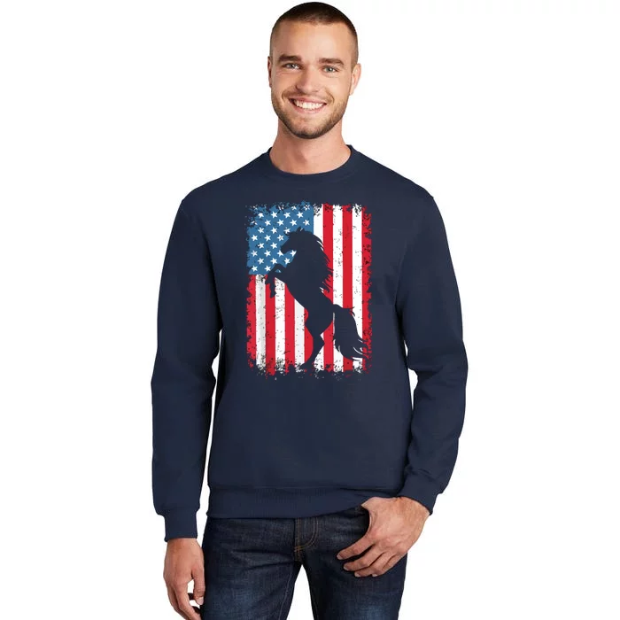 Horse American Flag USA 4th Of July Men Women Boy Girl Sweatshirt