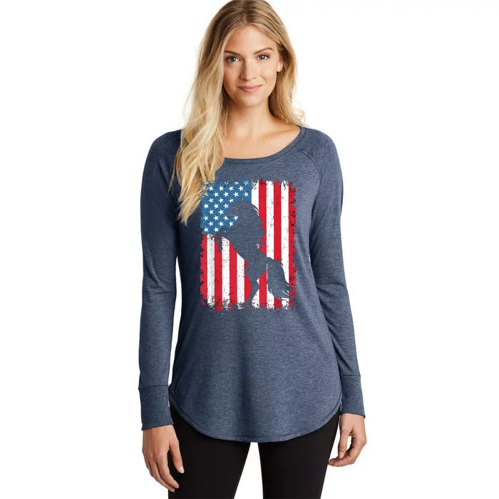 Horse American Flag USA 4th Of July Men Women Boy Girl Women's Perfect Tri Tunic Long Sleeve Shirt