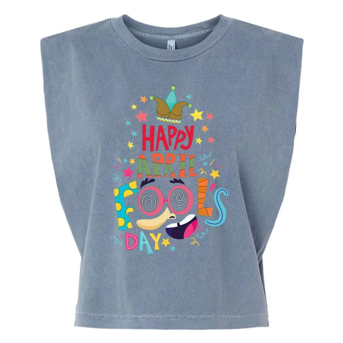 Happy April Fool's Day Joke Funny Garment-Dyed Women's Muscle Tee