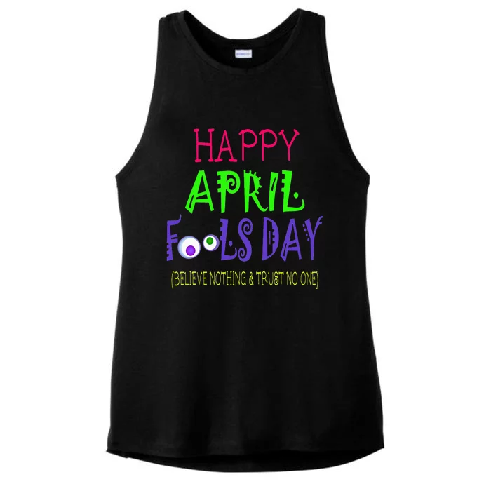 Happy April Fool's Day Quote - April 1st Ladies Tri-Blend Wicking Tank