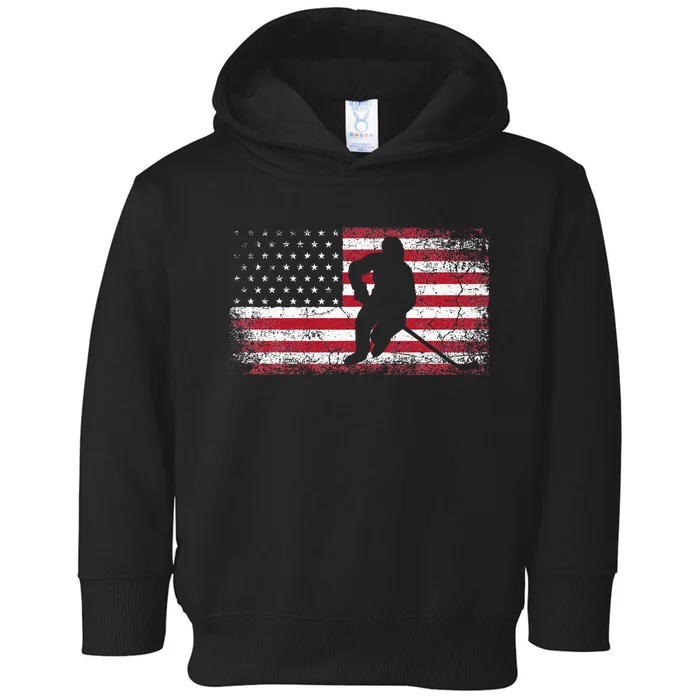 Hockey American Flag Toddler Hoodie