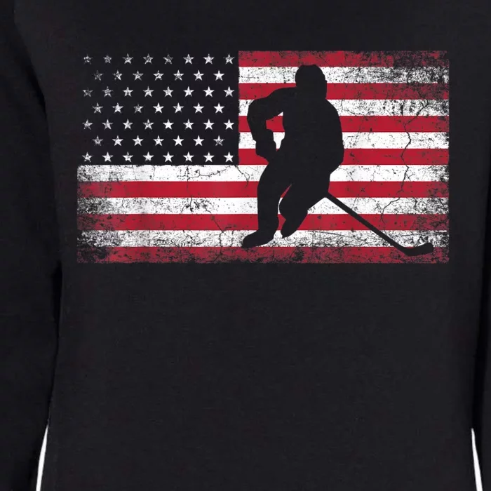 Hockey American Flag 4th Of July Patriotic USA Dad Men Son Womens California Wash Sweatshirt