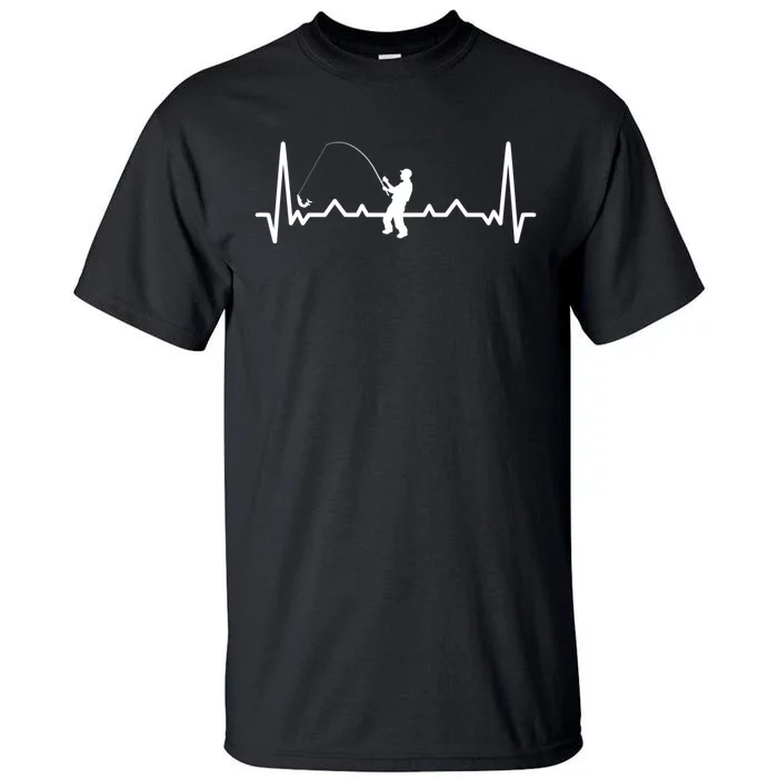 Heartbeat Angler Fishing Tall T-Shirt