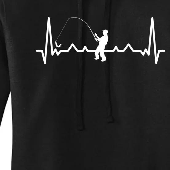 Heartbeat Angler Fishing Women's Pullover Hoodie