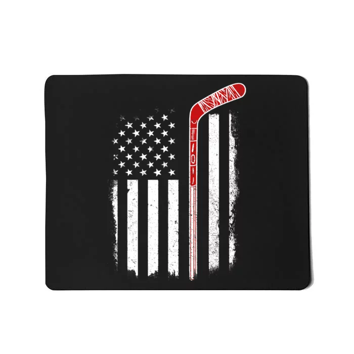 Hockey American Flag Hockey Flag Mousepad