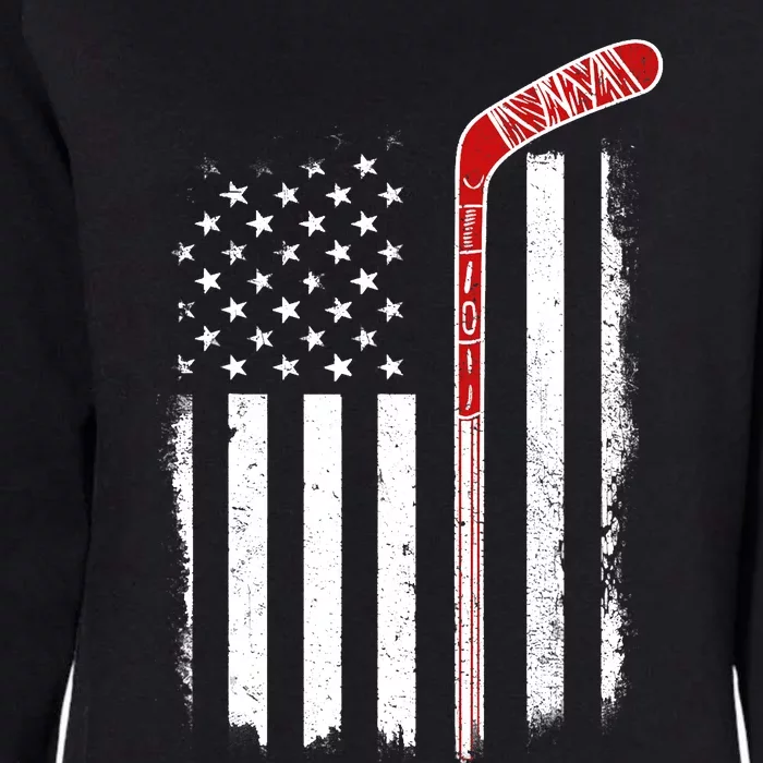 Hockey American Flag Hockey Flag Womens California Wash Sweatshirt