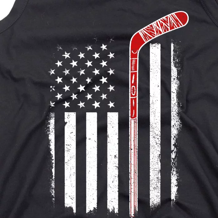 Hockey American Flag Hockey Flag Tank Top