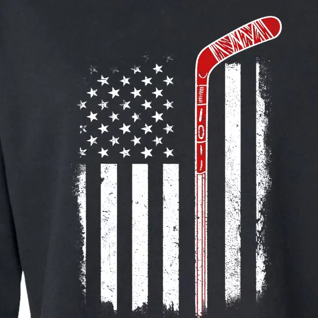 Hockey American Flag Hockey Flag Cropped Pullover Crew