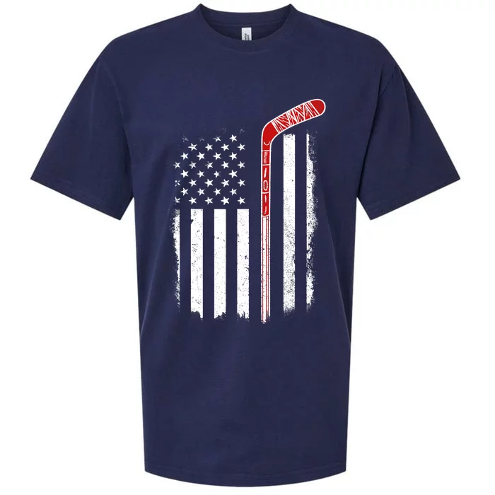 Hockey American Flag Hockey Flag Sueded Cloud Jersey T-Shirt