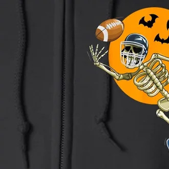 Halloween American Football Skeleton Football Fan Gift Full Zip Hoodie