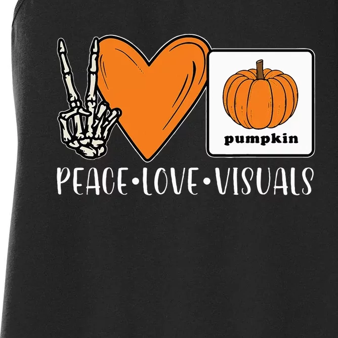 Halloween AAC Fall Device for Speech Therapy Group Women's Racerback Tank