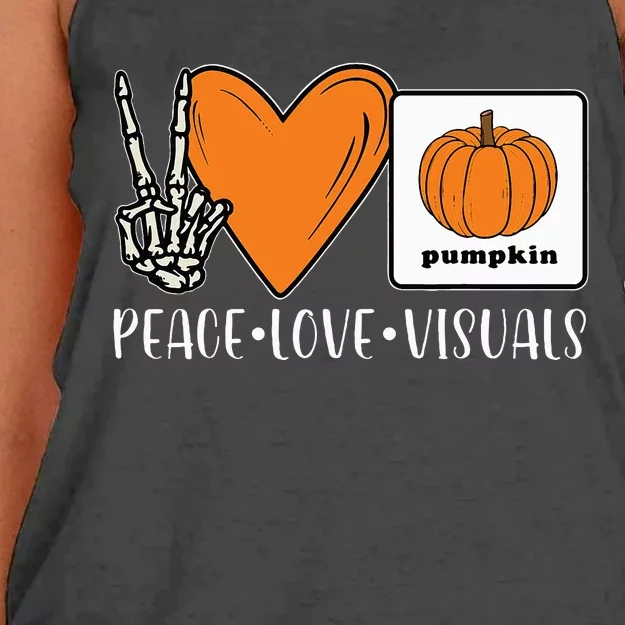 Halloween AAC Fall Device for Speech Therapy Group Women's Knotted Racerback Tank