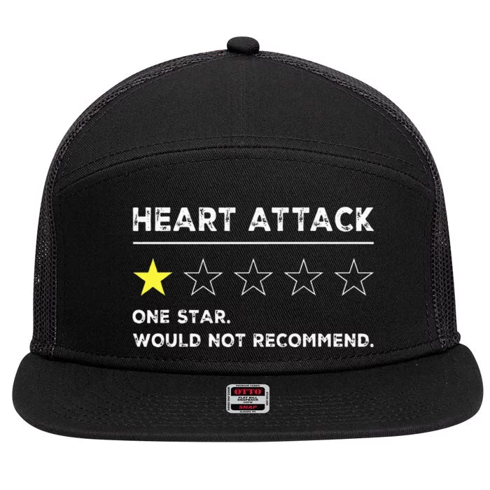 Heart Attack Funny Get Well Soon Gag Recovery 7 Panel Mesh Trucker Snapback Hat