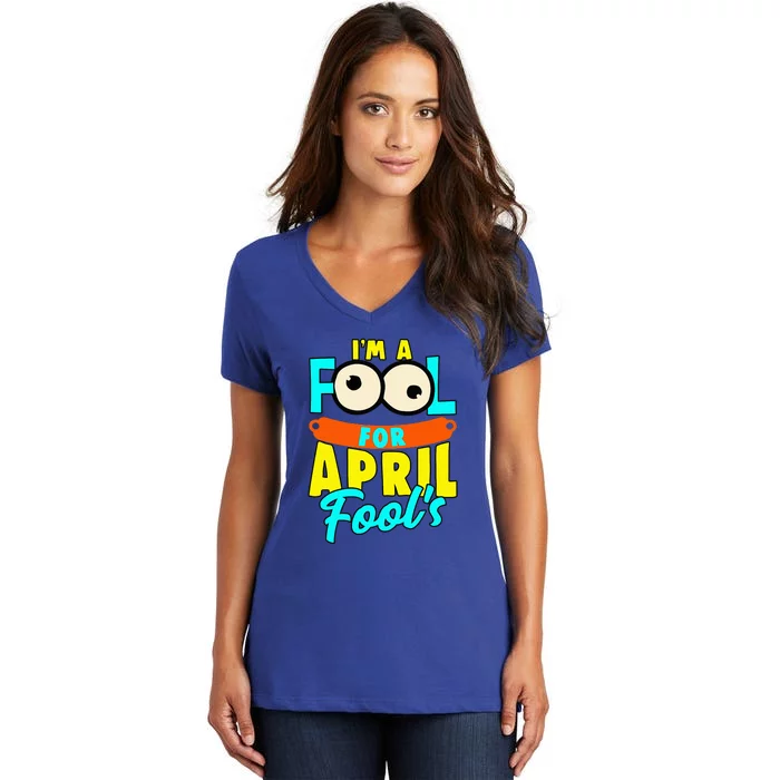 Hilarious April Fool's Day Prankster Joke Vintage Look Women's V-Neck T-Shirt