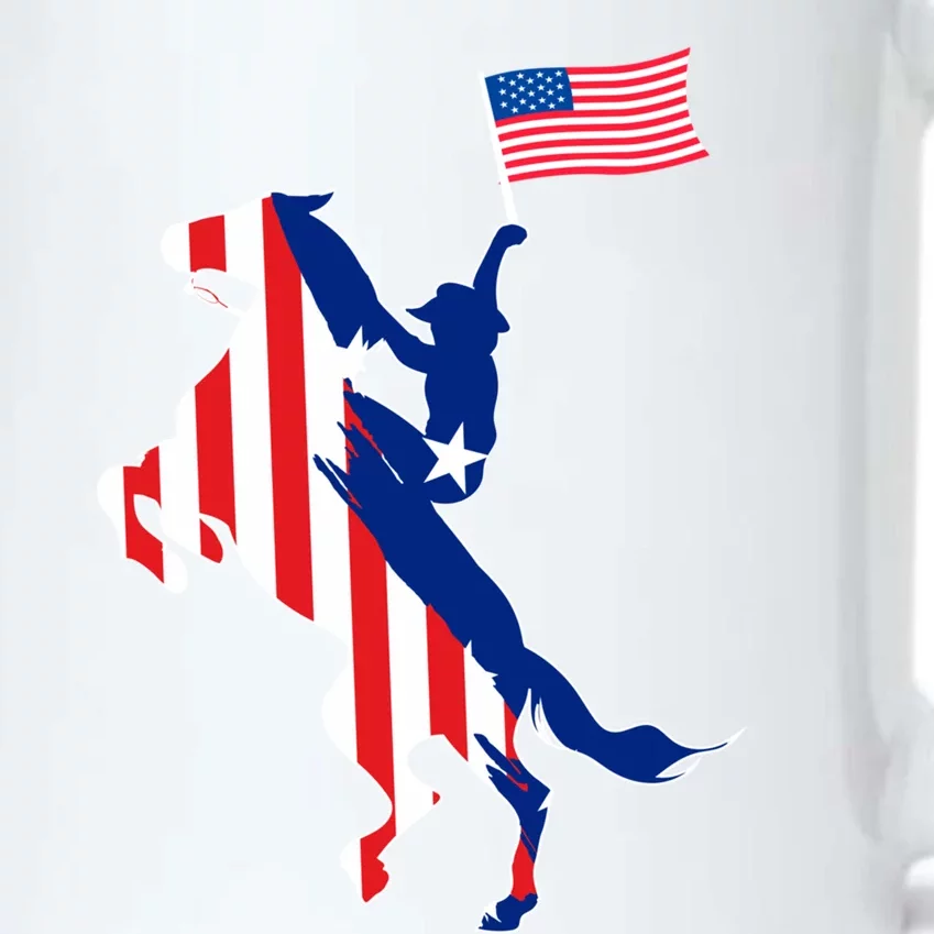 Horse American Flag Usa 4th Of July Funny Horse Lovers Gift Black Color Changing Mug