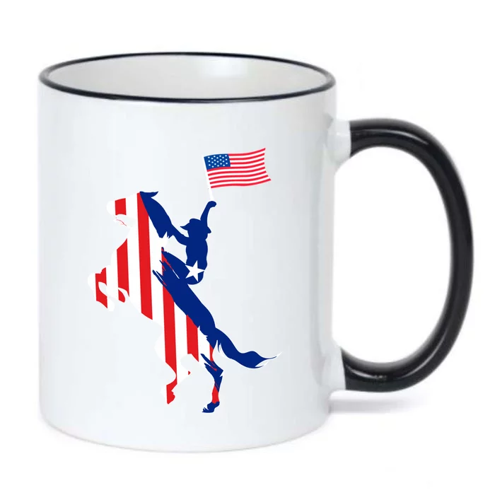 Horse American Flag Usa 4th Of July Funny Horse Lovers Gift Black Color Changing Mug