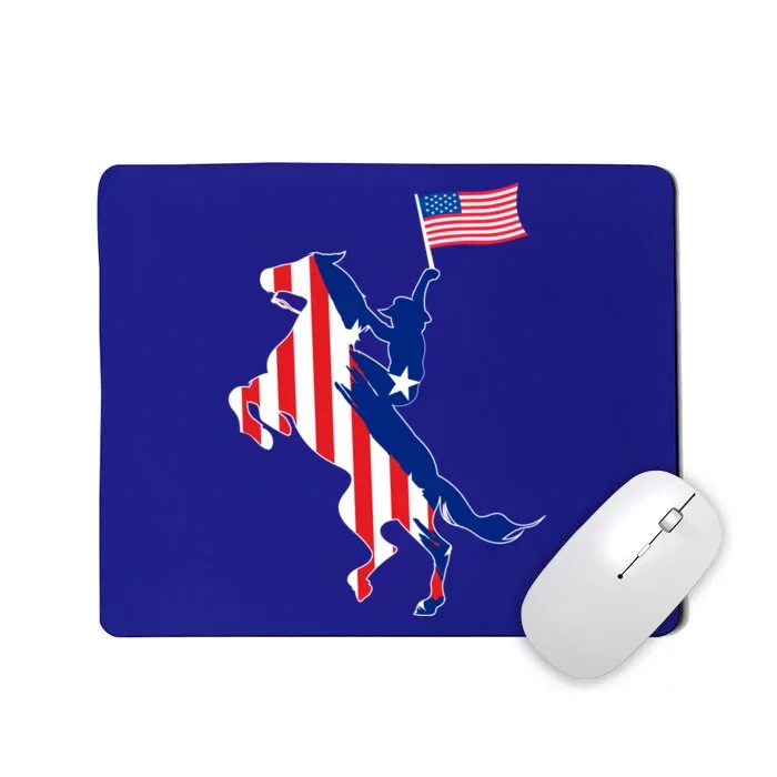 Horse American Flag Usa 4th Of July Funny Horse Lovers Gift Mousepad