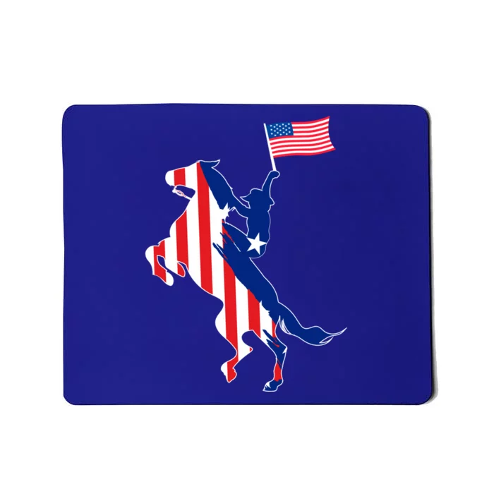 Horse American Flag Usa 4th Of July Funny Horse Lovers Gift Mousepad