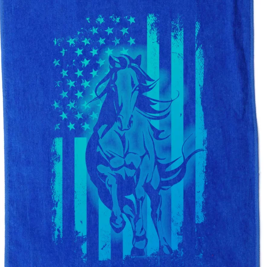 Horse American Flag Cool Usa Patriotic Horseback Riding Gift Cool Gift Platinum Collection Golf Towel