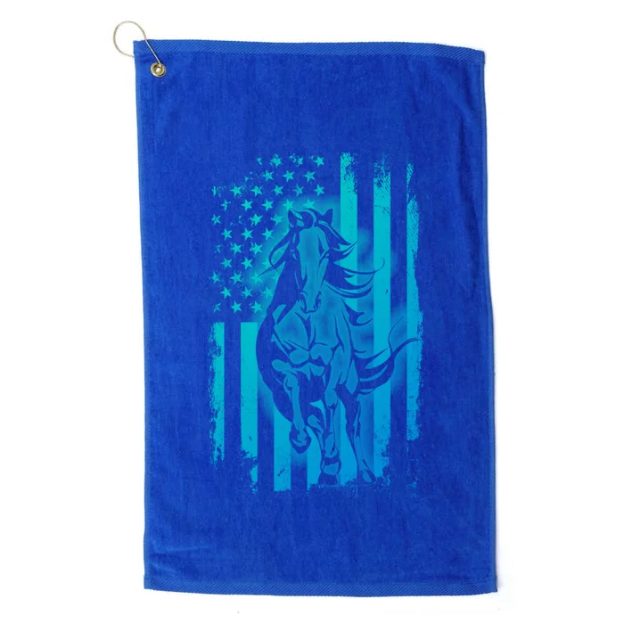 Horse American Flag Cool Usa Patriotic Horseback Riding Gift Cool Gift Platinum Collection Golf Towel