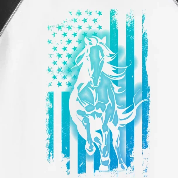 Horse American Flag Cool Usa Patriotic Horseback Riding Gift Cool Gift Toddler Fine Jersey T-Shirt