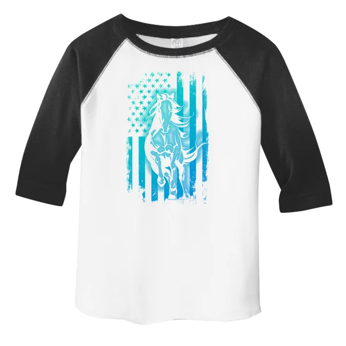 Horse American Flag Cool Usa Patriotic Horseback Riding Gift Cool Gift Toddler Fine Jersey T-Shirt