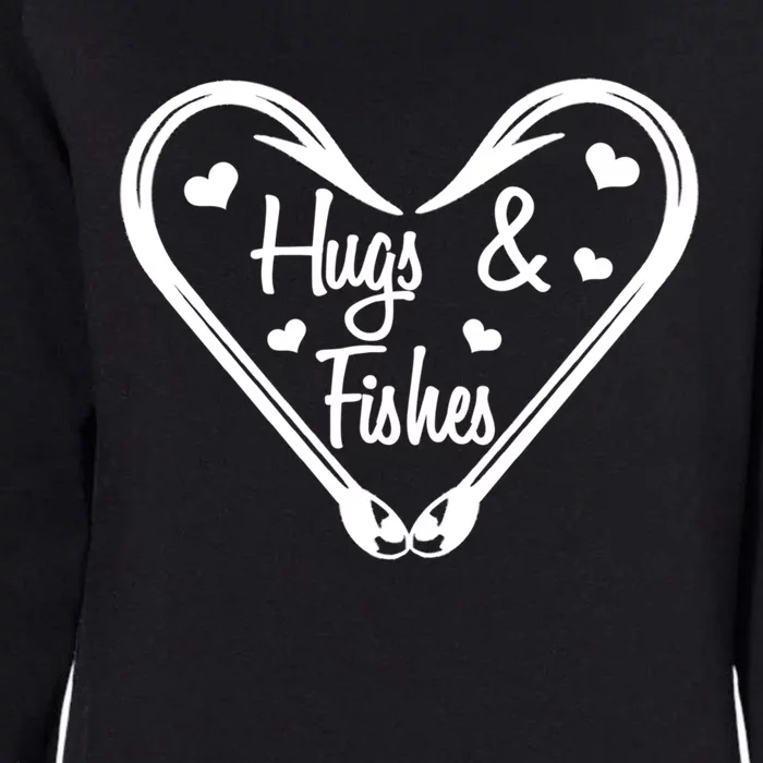 Hugs And Fishes I Love You Dad Grandpa Fishing Hook Heart Gift Womens California Wash Sweatshirt